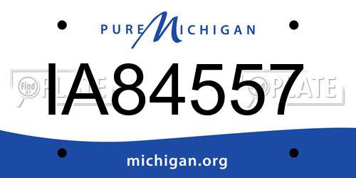 IA84557 Michigan License Plate