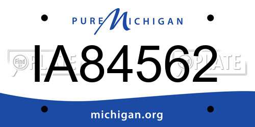 IA84562 Michigan License Plate