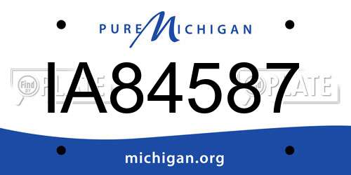 IA84587 Michigan License Plate