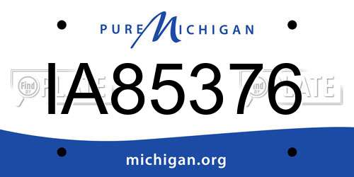 IA85376 Michigan License Plate