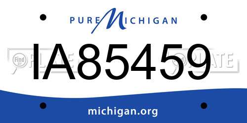 IA85459 Michigan License Plate
