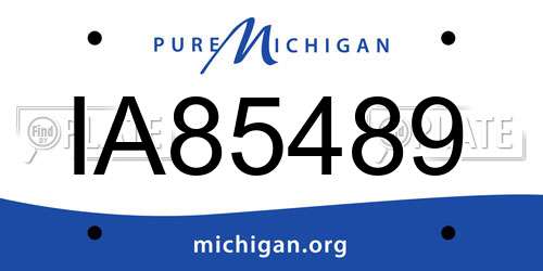 IA85489 Michigan License Plate