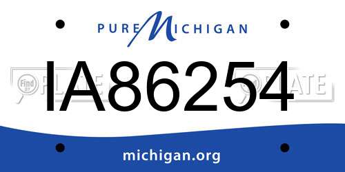 IA86254 Michigan License Plate