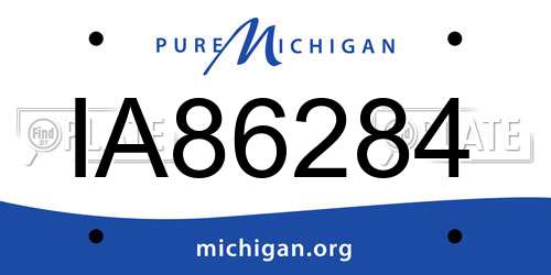 IA86284 Michigan License Plate