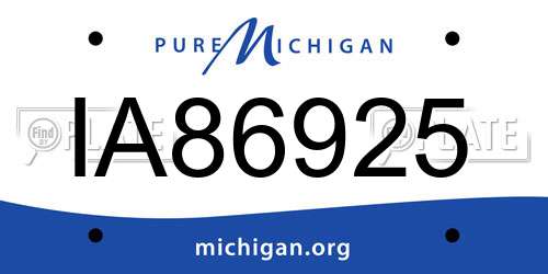 IA86925 Michigan License Plate