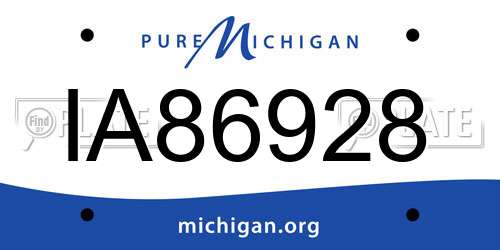 IA86928 Michigan License Plate