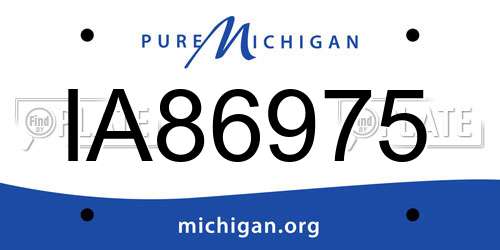 IA86975 Michigan License Plate