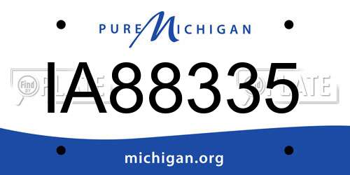 IA88335 Michigan License Plate