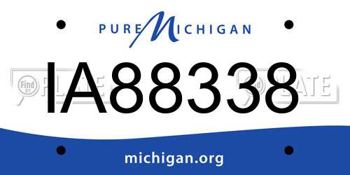 IA88338 Michigan License Plate