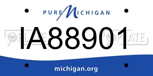 IA88901 Michigan License Plate