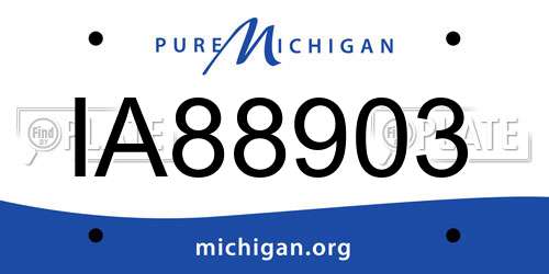 IA88903 Michigan License Plate