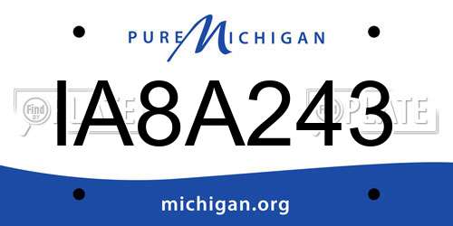 IA8A243 Michigan License Plate