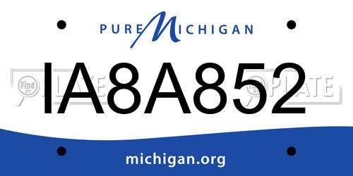 IA8A852 Michigan License Plate