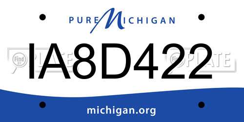 IA8D422 Michigan License Plate