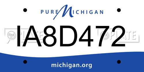 IA8D472 Michigan License Plate