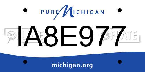 IA8E977 Michigan License Plate