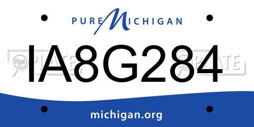 IA8G284 Michigan License Plate
