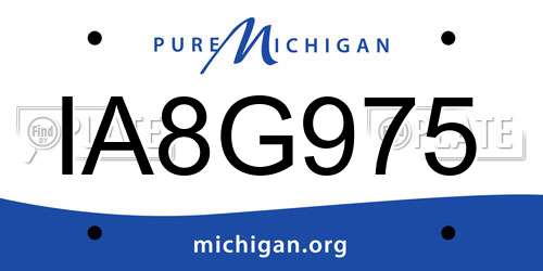 IA8G975 Michigan License Plate