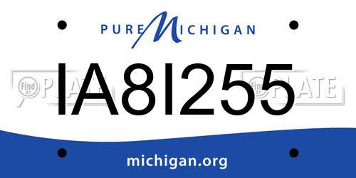 IA8I255 Michigan License Plate