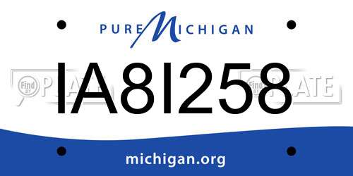 IA8I258 Michigan License Plate