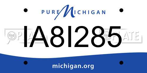IA8I285 Michigan License Plate