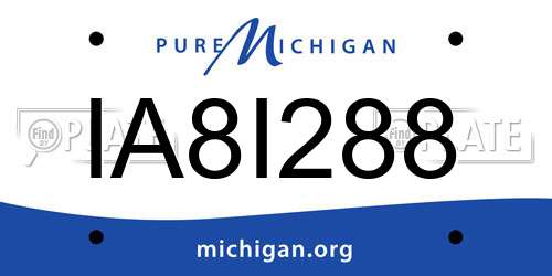 IA8I288 Michigan License Plate
