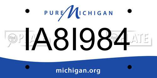 IA8I984 Michigan License Plate