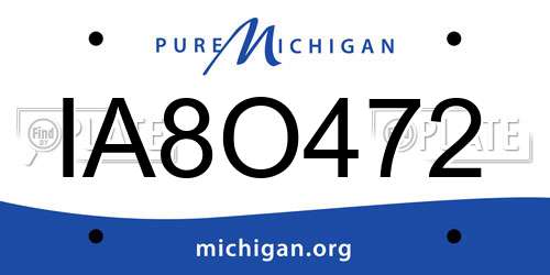 IA8O472 Michigan License Plate