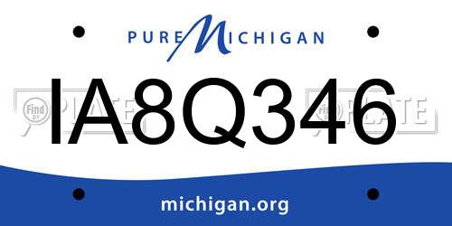 IA8Q346 Michigan License Plate
