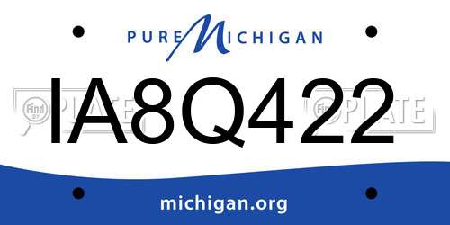 IA8Q422 Michigan License Plate