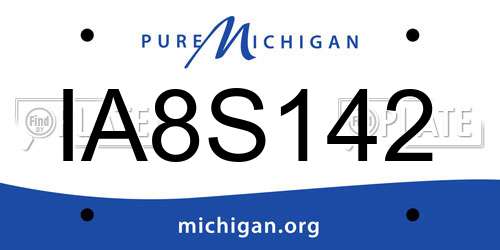 IA8S142 Michigan License Plate