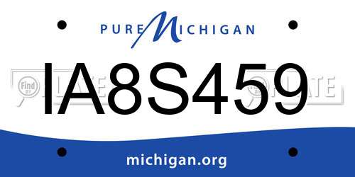 IA8S459 Michigan License Plate