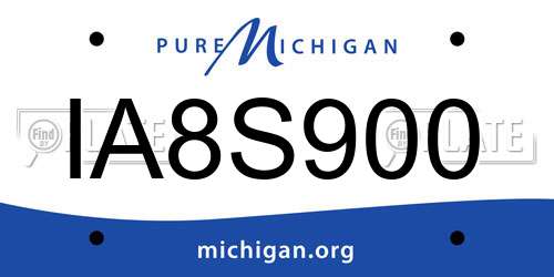 IA8S900 Michigan License Plate