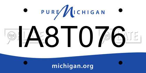 IA8T076 Michigan License Plate