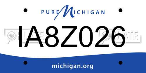 IA8Z026 Michigan License Plate