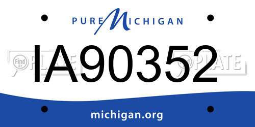 IA90352 Michigan License Plate