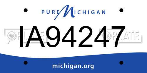 IA94247 Michigan License Plate