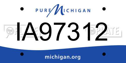 IA97312 Michigan License Plate