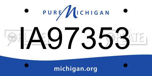 IA97353 Michigan License Plate