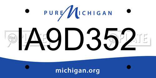 IA9D352 Michigan License Plate