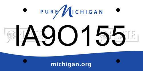 IA9O155 Michigan License Plate