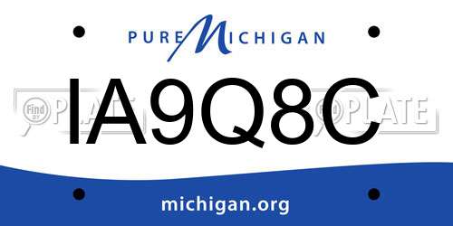 IA9Q8C Michigan License Plate