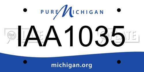 IAA1035 Michigan License Plate