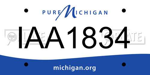 IAA1834 Michigan License Plate