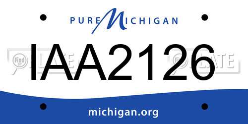 IAA2126 Michigan License Plate