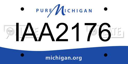 IAA2176 Michigan License Plate