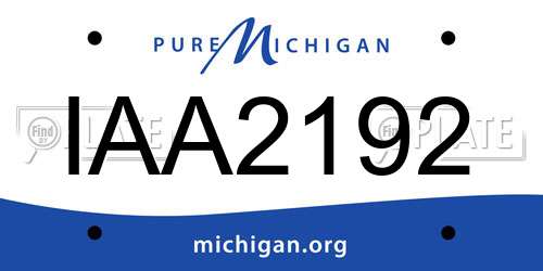 IAA2192 Michigan License Plate
