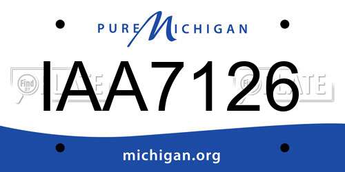 IAA7126 Michigan License Plate