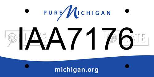 IAA7176 Michigan License Plate