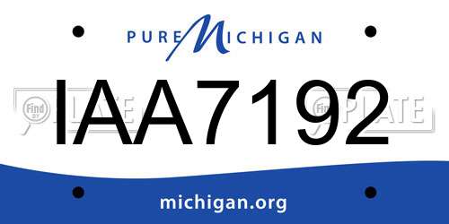 IAA7192 Michigan License Plate
